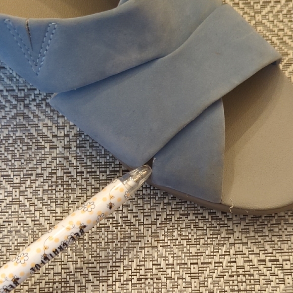 Cloudsteppers by Clarks Light Blue Suede Wedge Sandals - Picture 10 of 12